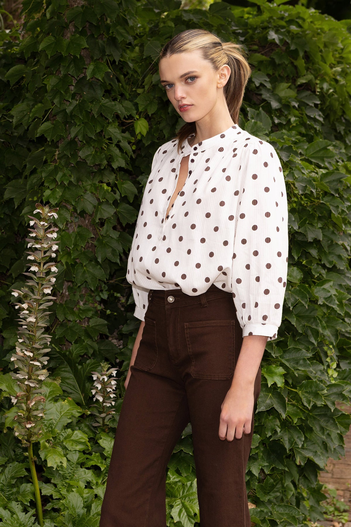 JANE POLKA COTTON SHIRT