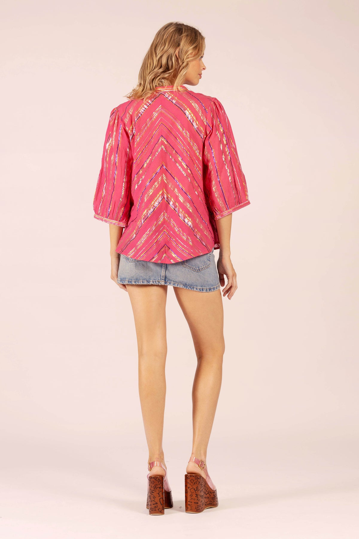 SCARLETT CANDY STRIPE COTTON SHIRT