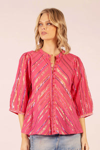 SCARLETT CANDY STRIPE COTTON SHIRT