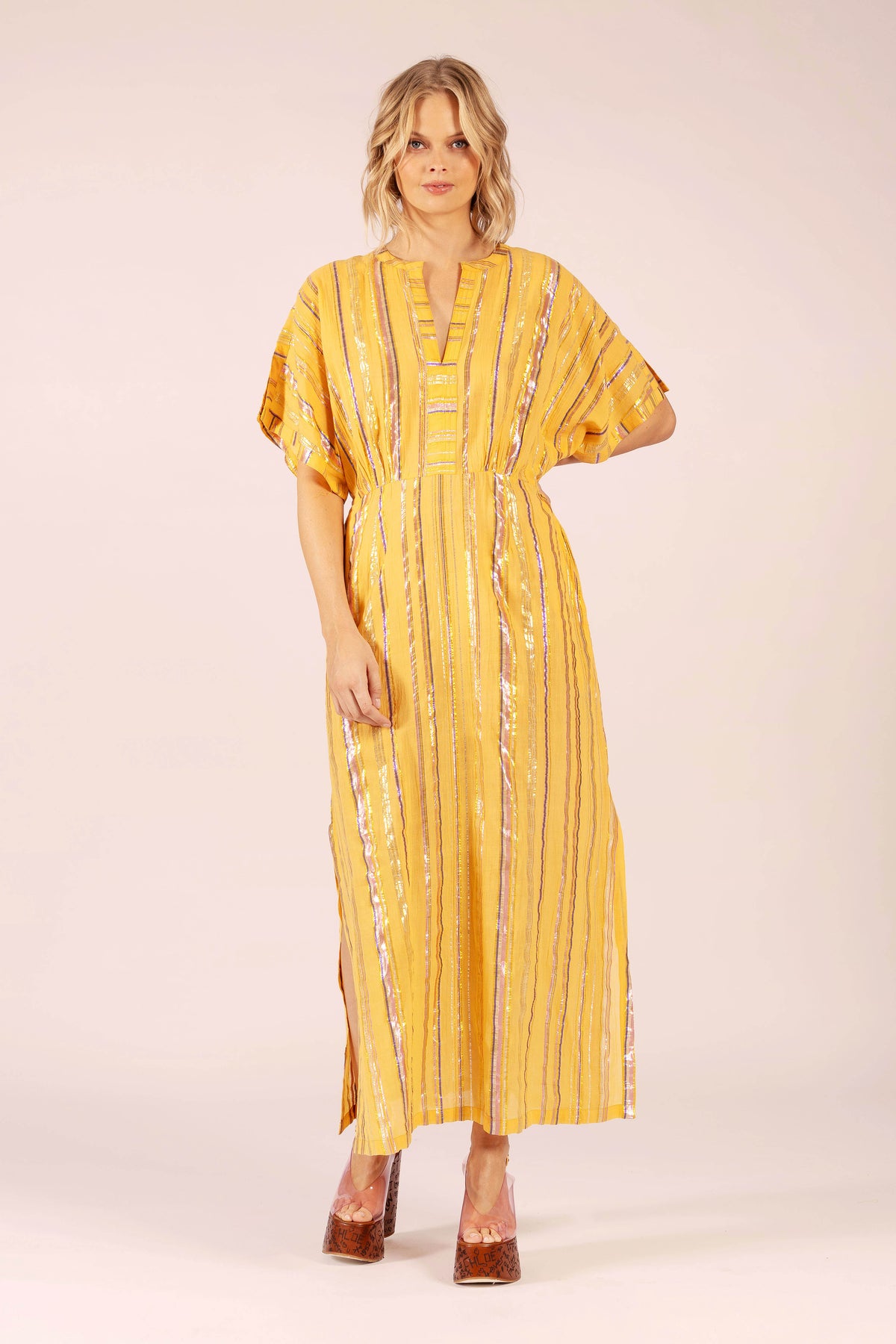SAMPLE 1316 NORMAN CANDY STRIPE MAXI DRESS
