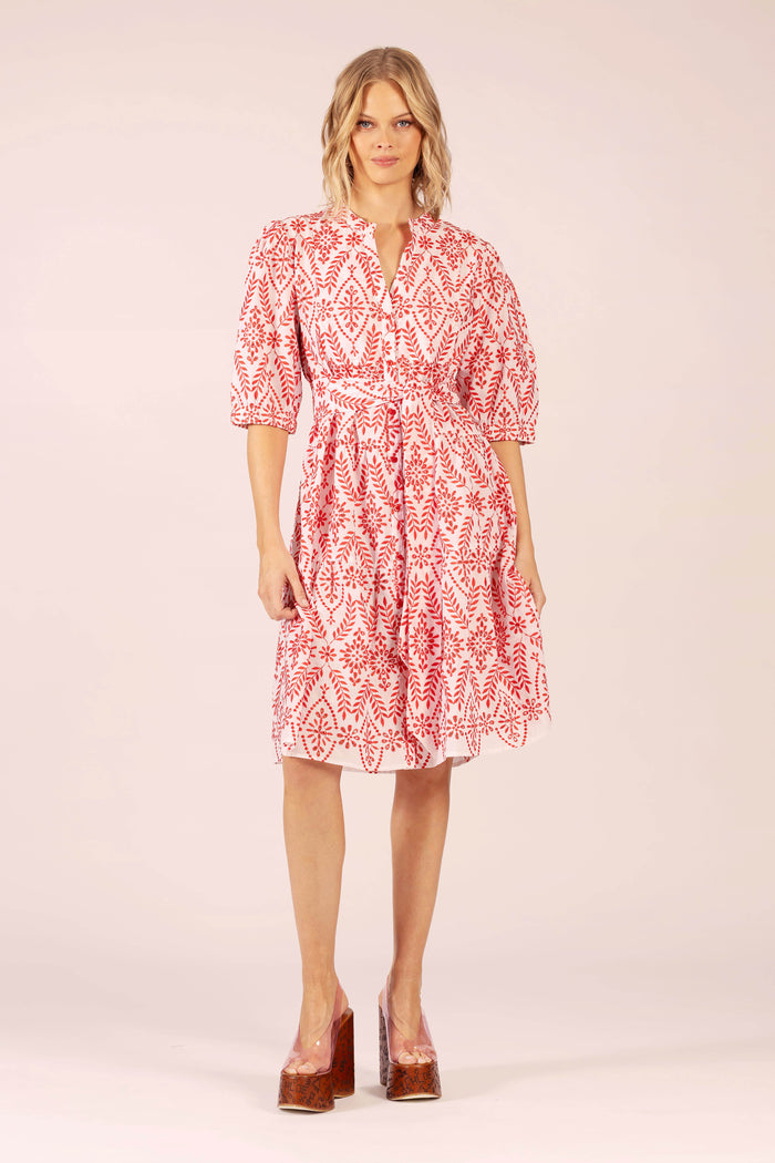 MARILYN LACE COTTON MIDI