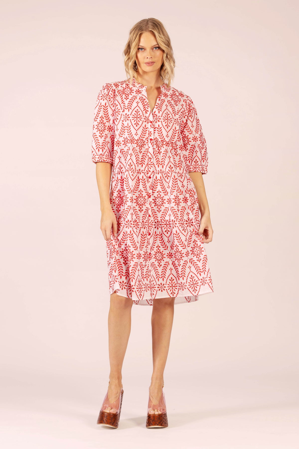 MARILYN LACE COTTON MIDI