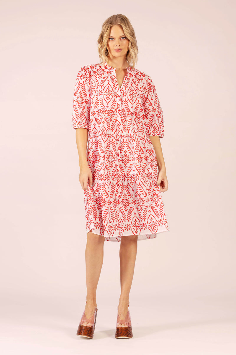 MARILYN LACE COTTON MIDI