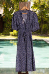 NORMAN SILK MARTINI NAVY MAXI