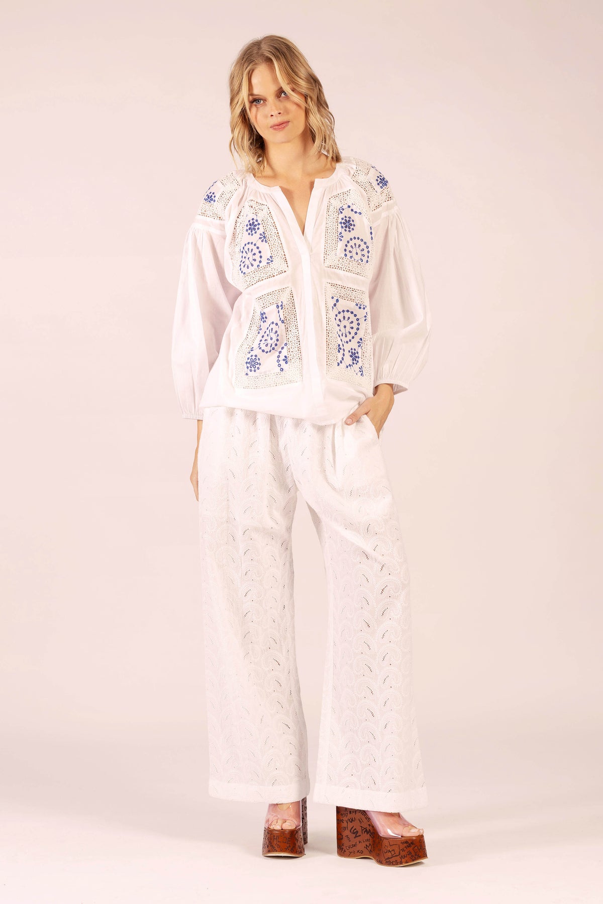 SHAMBALA LACE COTTON PANTS