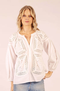 TWENTY LACE WHITE INSERT SHIRT