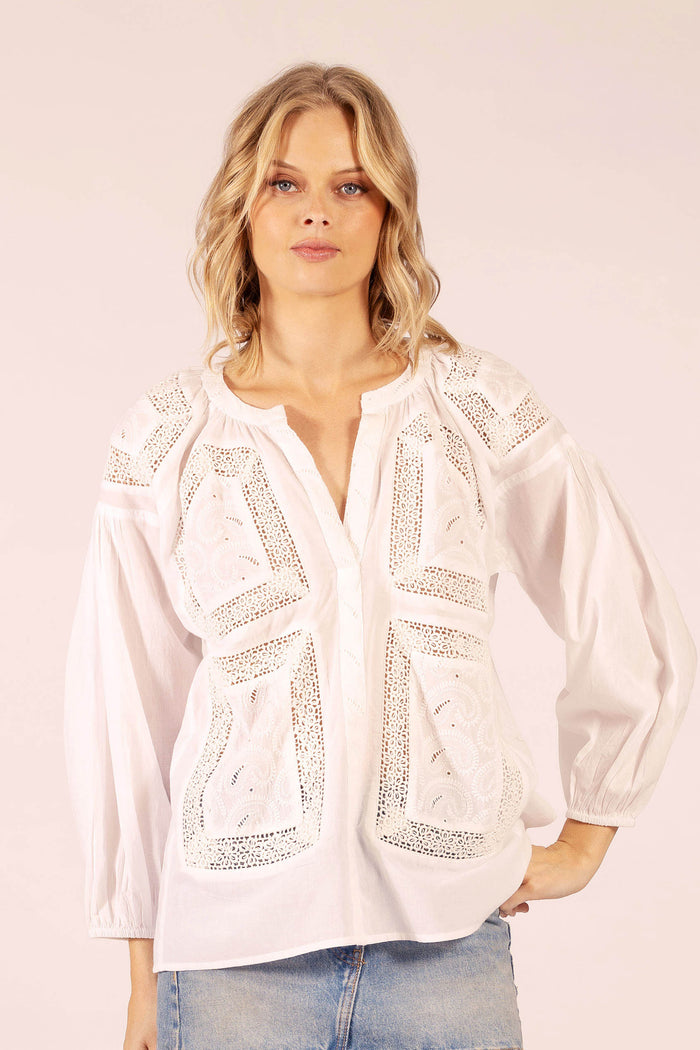 TWENTY LACE WHITE INSERT SHIRT