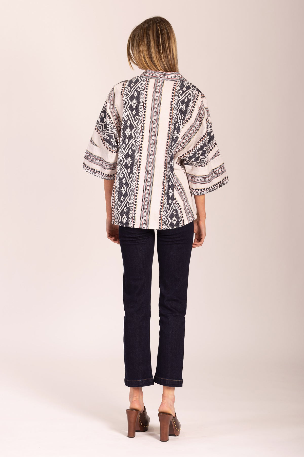 KIMONO COTTON FIFTEEN STRIPE JACKET