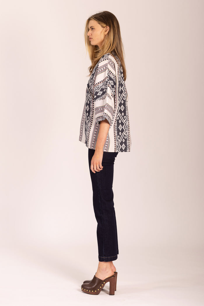 KIMONO COTTON FIFTEEN STRIPE JACKET