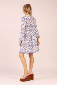 MOROCCO COTTON SCALLOP LACE MIDI