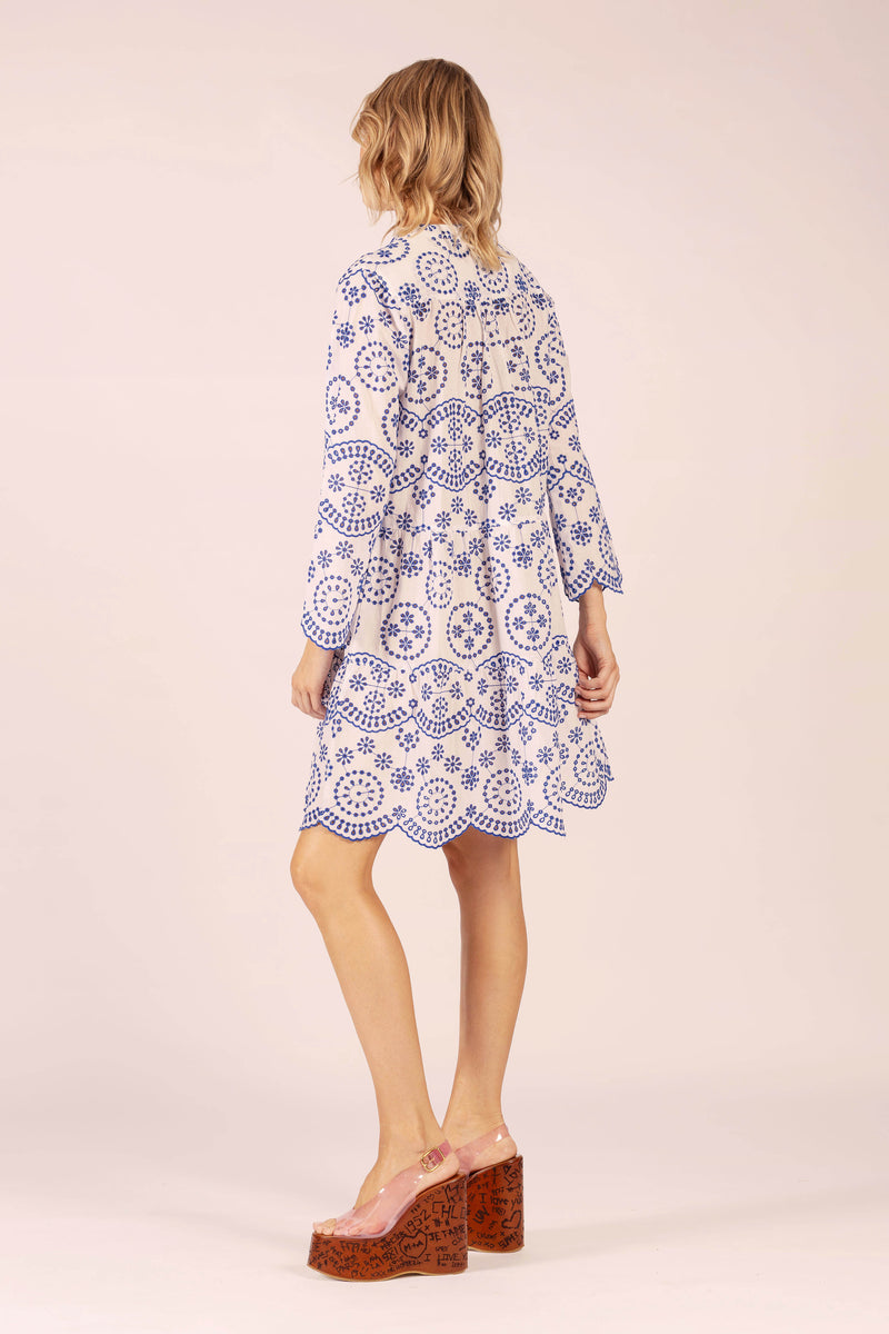 MOROCCO COTTON SCALLOP LACE MIDI