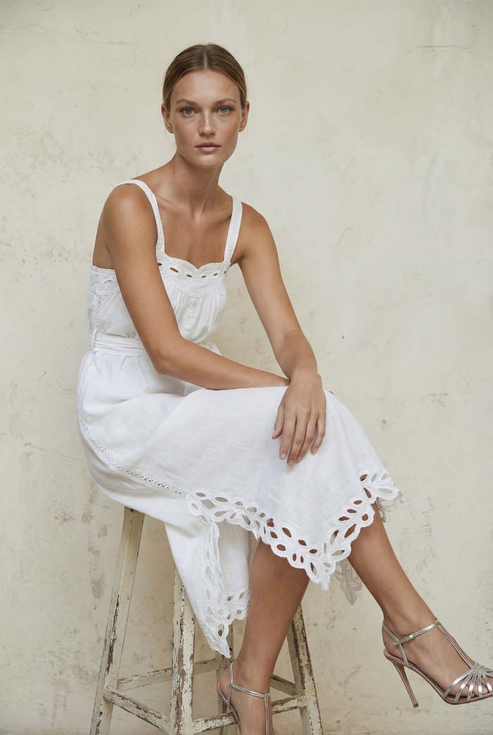 NINA LINEN WHITE MAXI