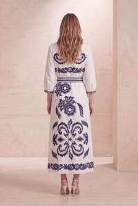 CIRQUE LONG JEWEL COTTON DRESS