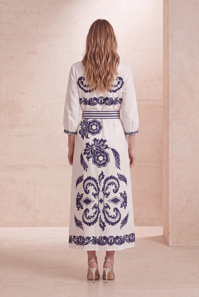CIRQUE LONG JEWEL COTTON DRESS