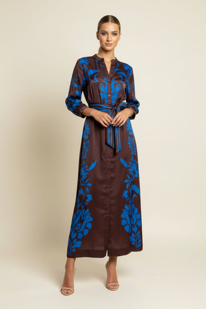 SAMPLE 1349 CIRQUE SATIN MAXI FRANCINE CHOC BLUE