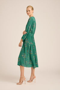 DAISY BOO FALL SILK CREPE MIDI