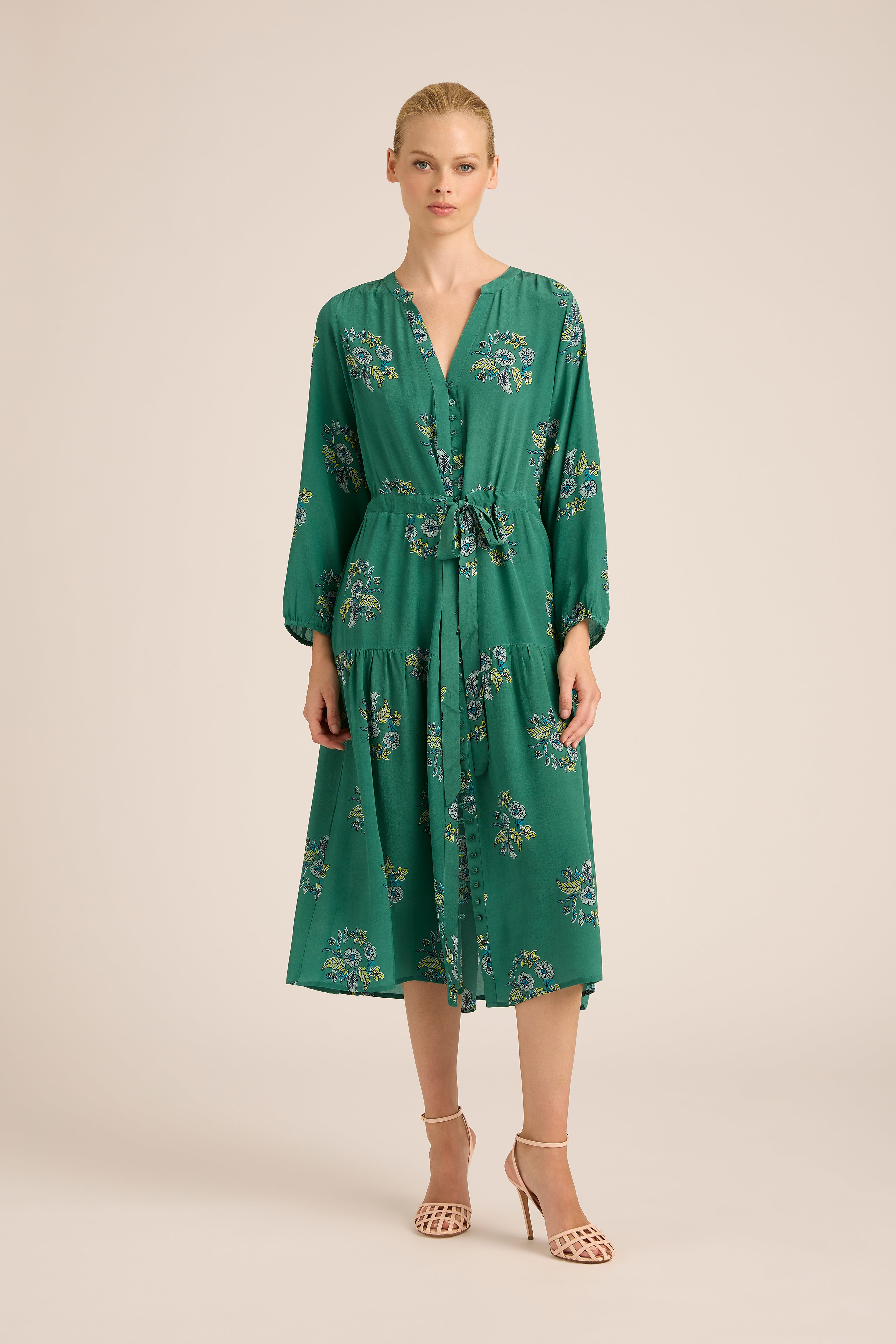 DAISY BOO FALL SILK CREPE MIDI DRESS - Lola Australia