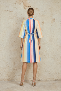 ALLEGRA PABLO STRIPE COTTON MIDI
