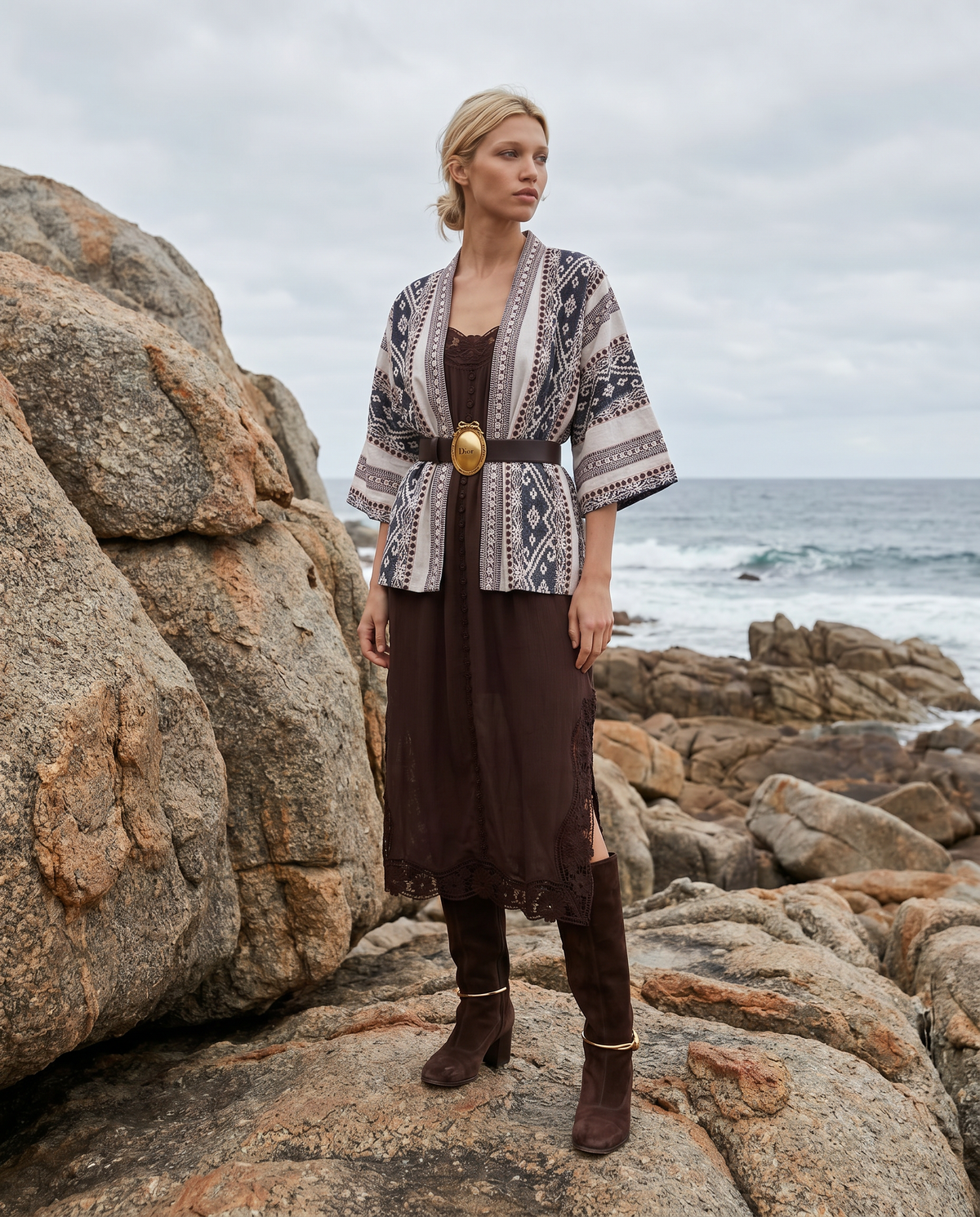 KIMONO COTTON FIFTEEN STRIPE JACKET