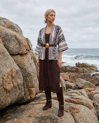 KIMONO COTTON FIFTEEN STRIPE JACKET