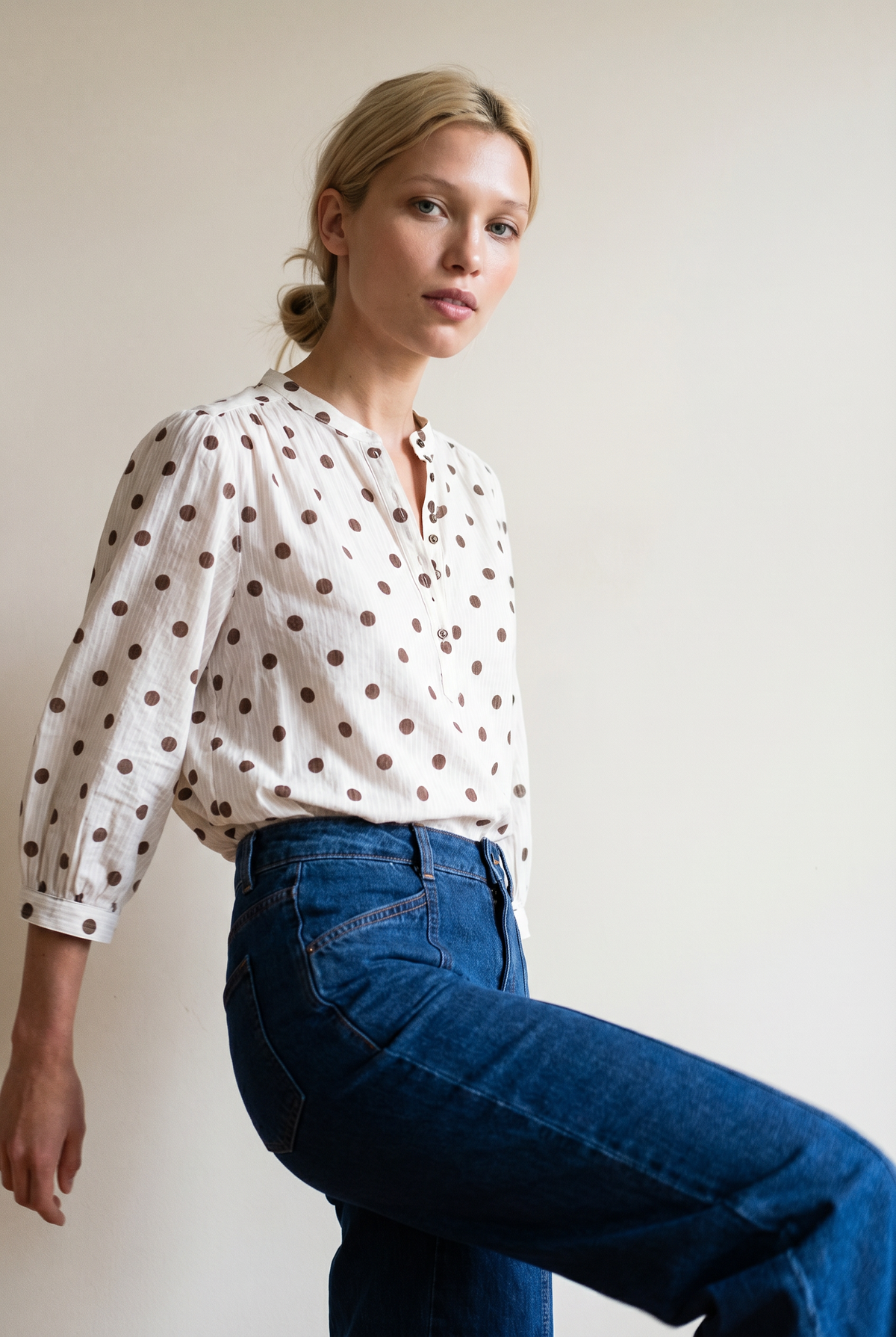 JANE POLKA COTTON SHIRT