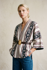 KIMONO COTTON FIFTEEN STRIPE JACKET