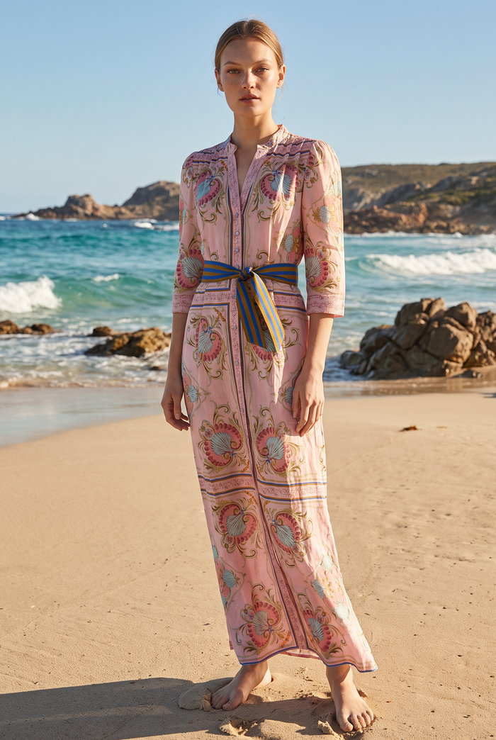 MARY COTTON NEPTUNE PINK MAXI