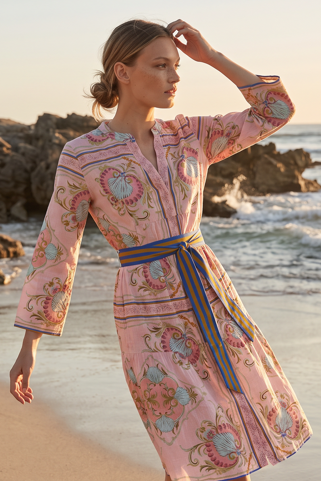 MOROCCO COTTON NEPTUNE PINK MIDI
