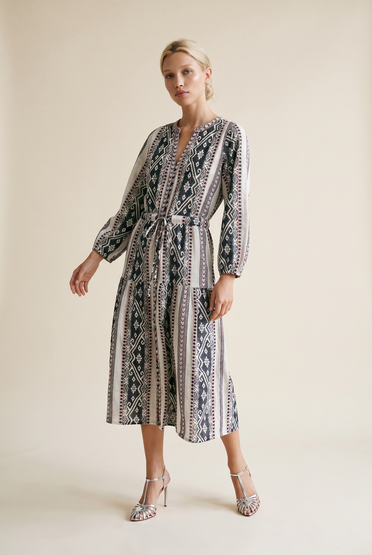 DAISY BOO FIFTEEN STRIPE FALL MIDI