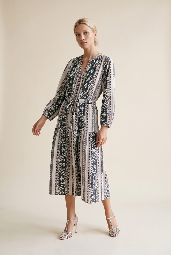 DAISY BOO FIFTEEN STRIPE FALL MIDI
