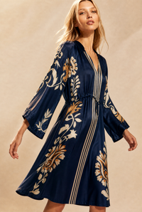 Allegra Silky Francine Navy Midi
