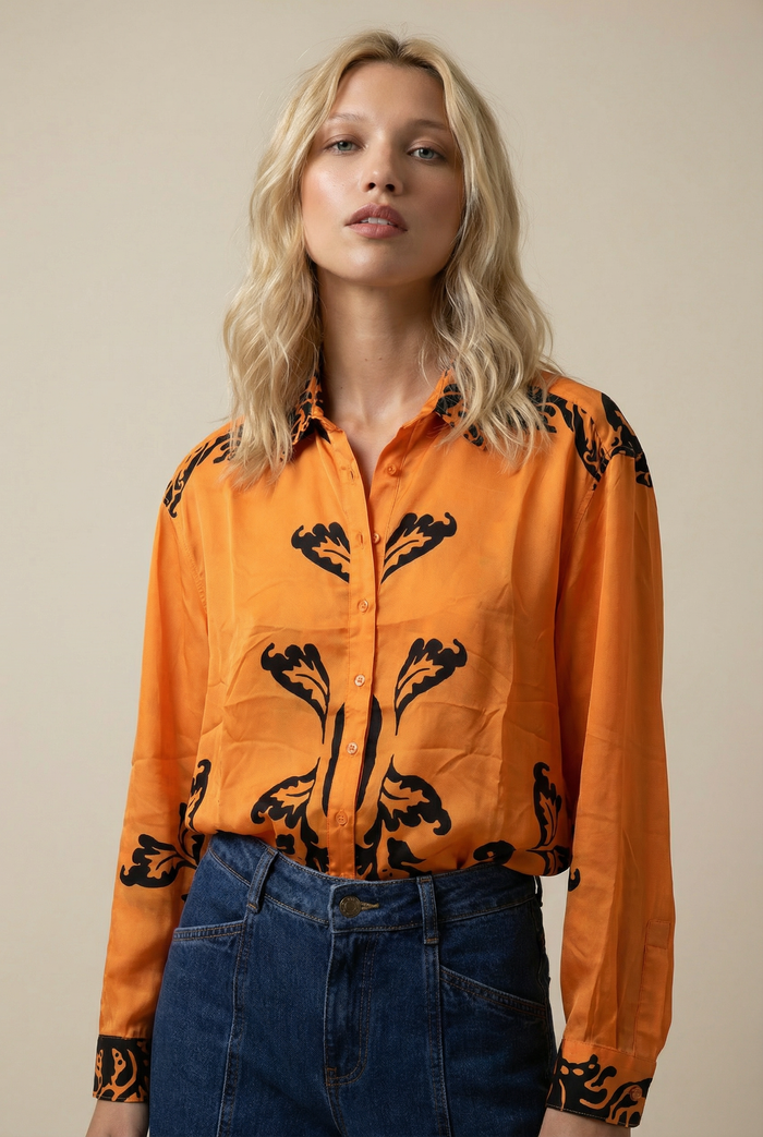 SAMPLE 1397 MONTANA SATIN SHIRT ORANGE