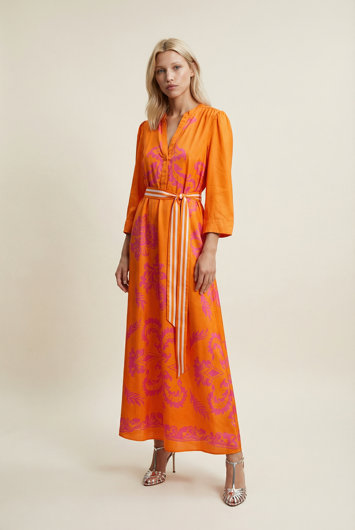 SAMPLE 1390 SATIN MARY MAXI ORANGE