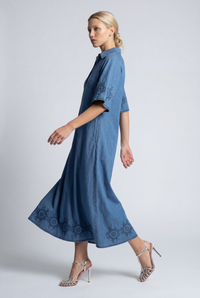 JONES EMBROIDERED DENIM MAXI