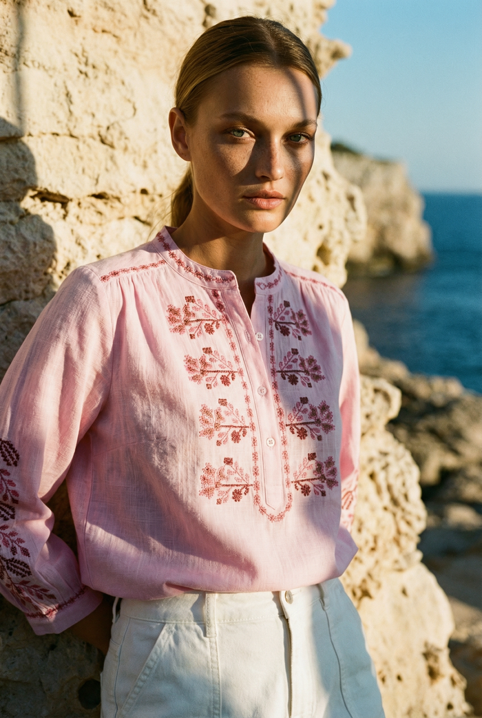 JANE DAKOTA PINK EMBROIDERED SHIRT