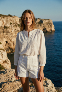 JANE WHITE EMBROIDERED COTTON SHIRT