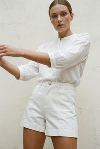 JANE WHITE EMBROIDERED COTTON SHIRT