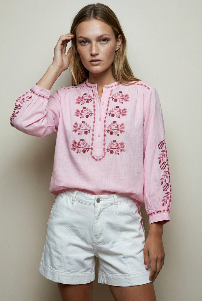 JANE DAKOTA PINK EMBROIDERED SHIRT