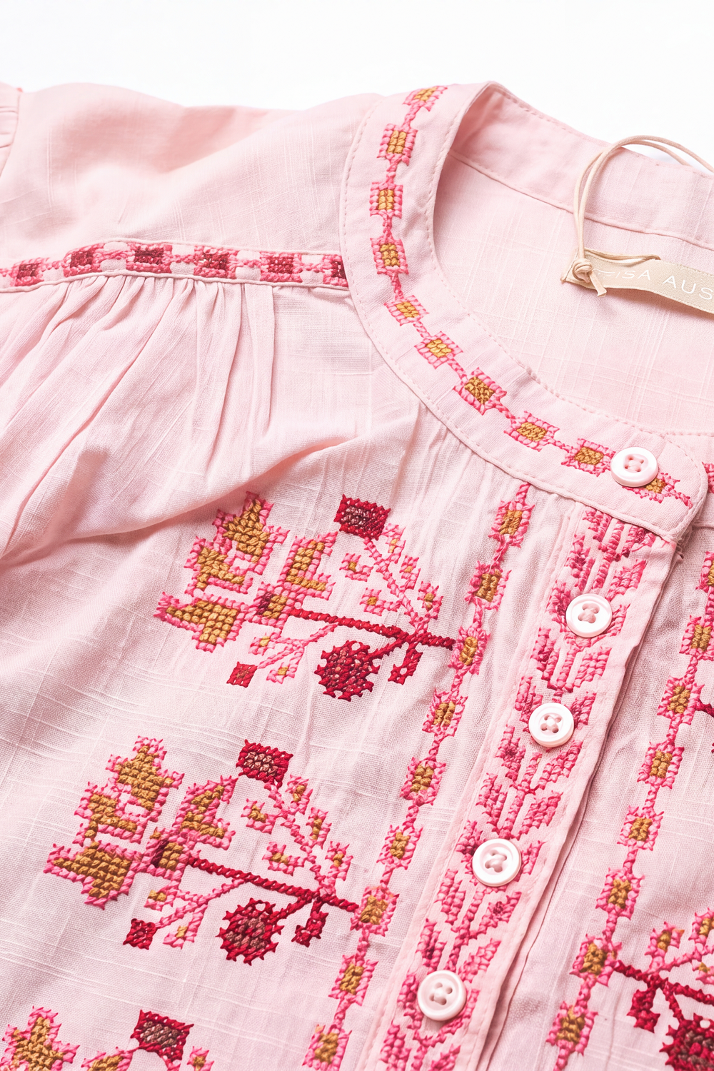JANE DAKOTA PINK EMBROIDERED SHIRT