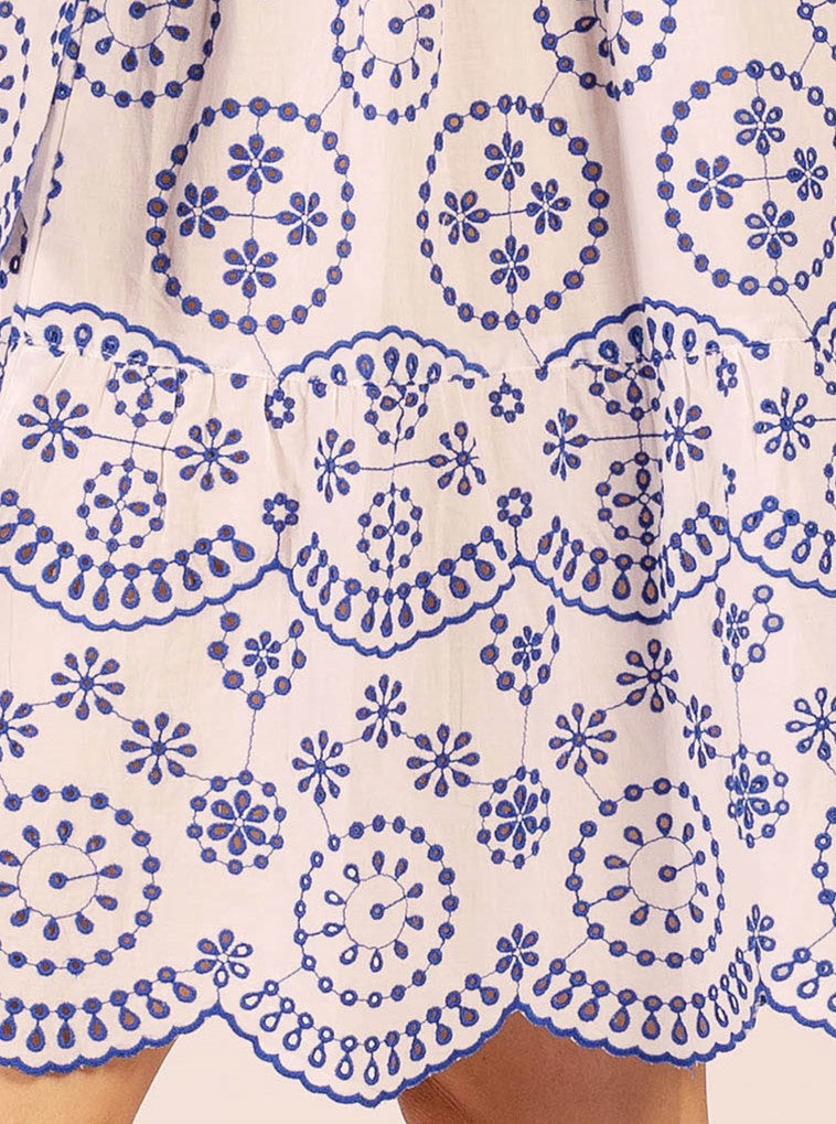 MOROCCO COTTON SCALLOP LACE MIDI