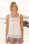 LIDO LINEN AND LACE TOP