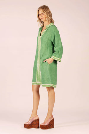 ALLEGRA EMERALD LINEN MIDI