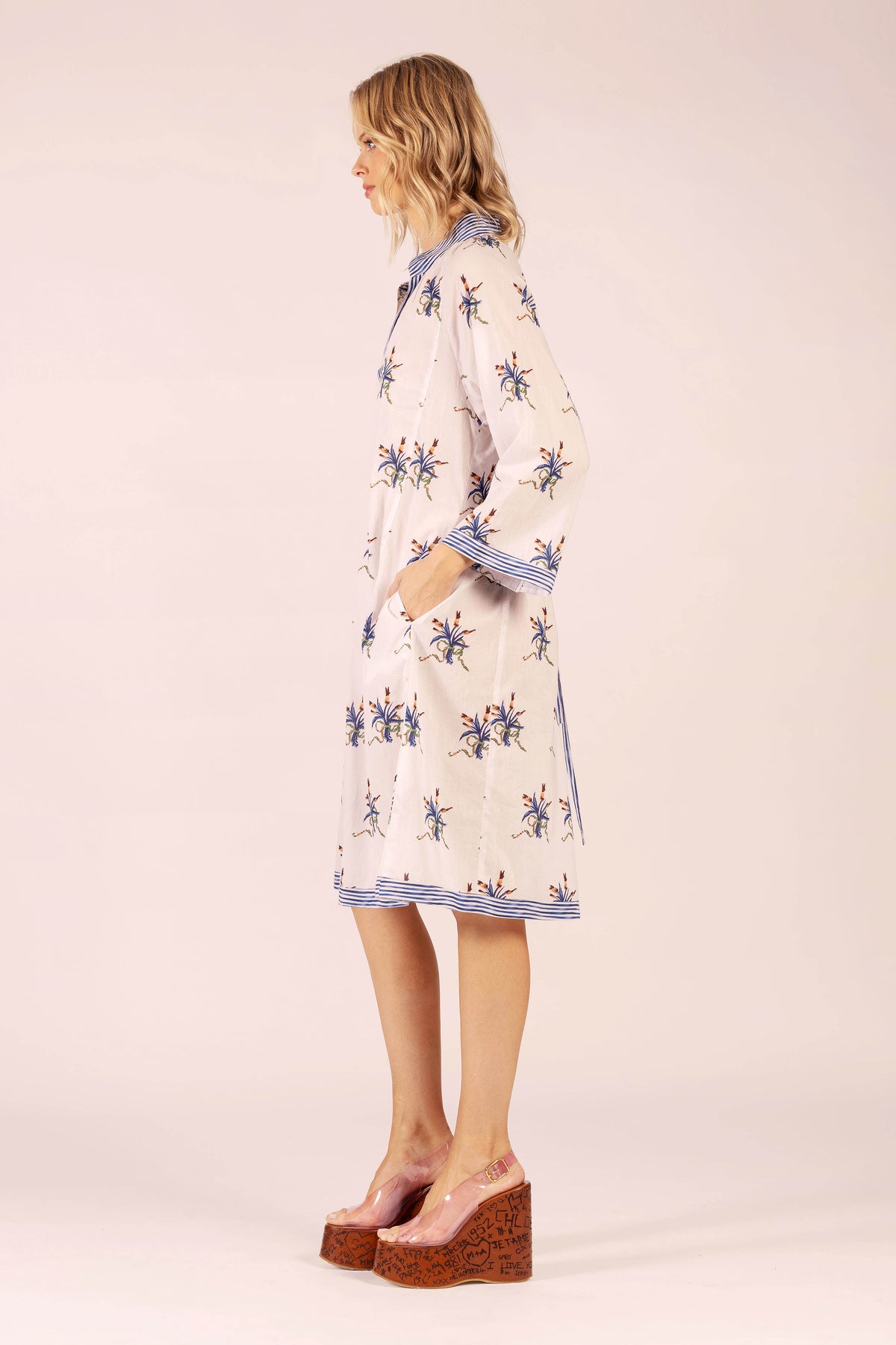 ALLEGRA SPRAY LINEN MIDI