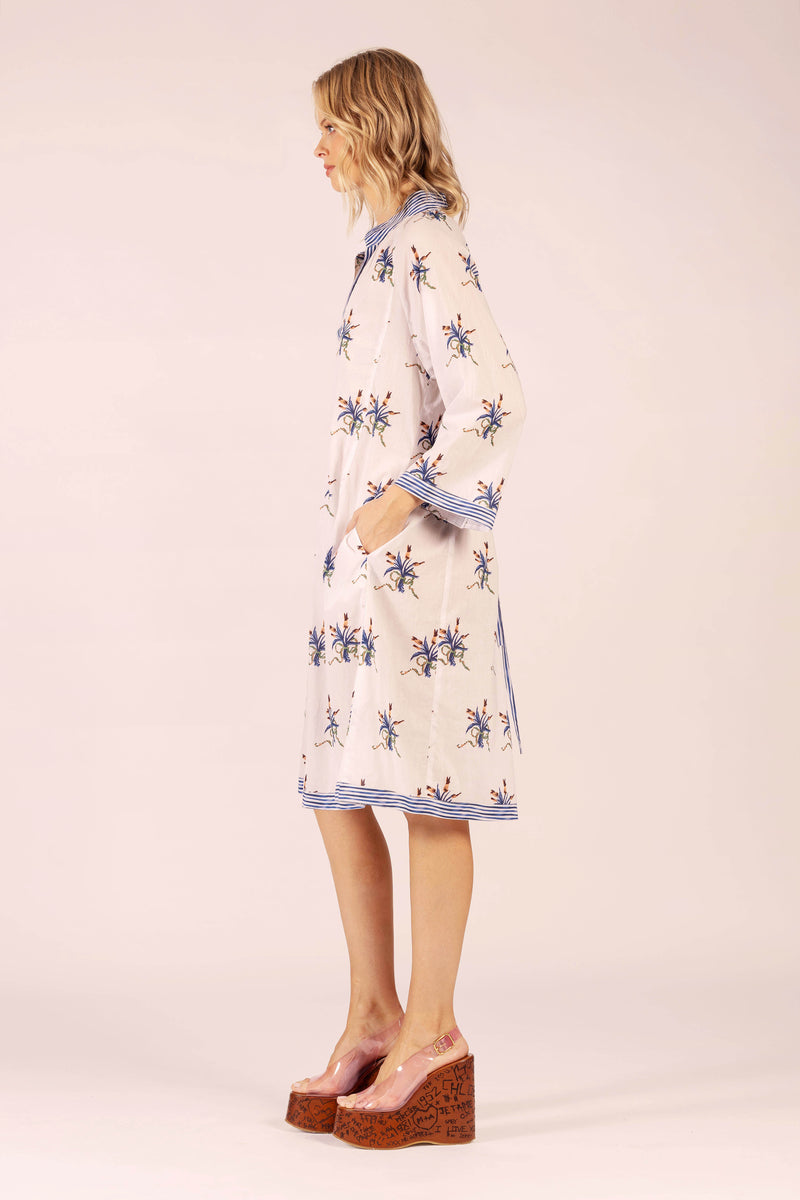 ALLEGRA SPRAY LINEN MIDI