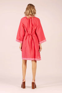 ALLEGRA WATERMELON LINEN MIDI