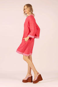 ALLEGRA WATERMELON LINEN MIDI