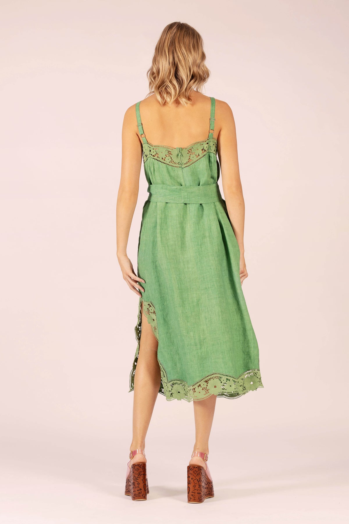 LIDO LINEN AND LACE MAXI DRESS