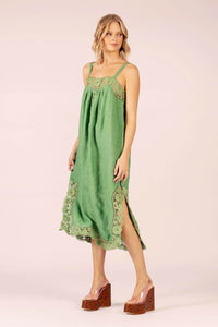 LIDO LINEN AND LACE MAXI DRESS