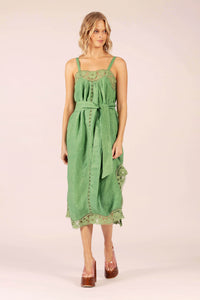 LIDO LINEN AND LACE MAXI DRESS