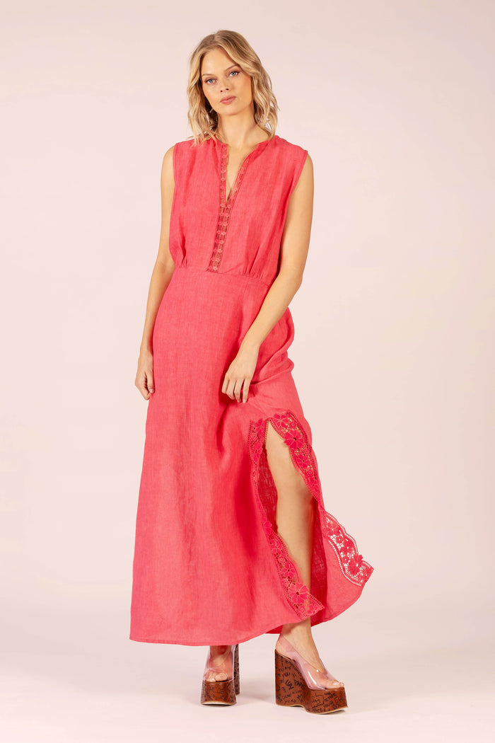 STELLA LINEN AND LACE MAXI